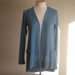 Eileen Fisher open cardigan light blue Tencel & merino women's xs euc